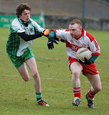 Action from the senior league game against Malin.