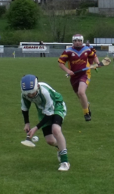 Action from the under 14 Ulster Féile final.