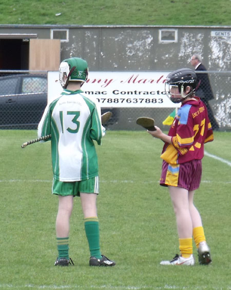 Action from the under 14 Ulster Féile final.