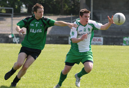 Action from the senior secondary league game against Naomh Bríd.