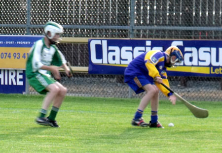 Action from the under 14 Donegal hurling championship final.