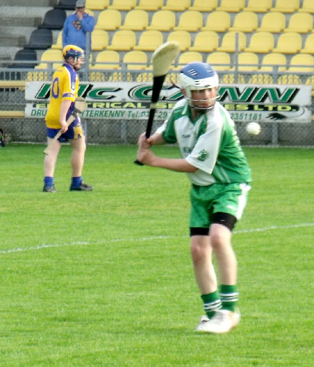 Action from the under 14 Donegal hurling championship final.