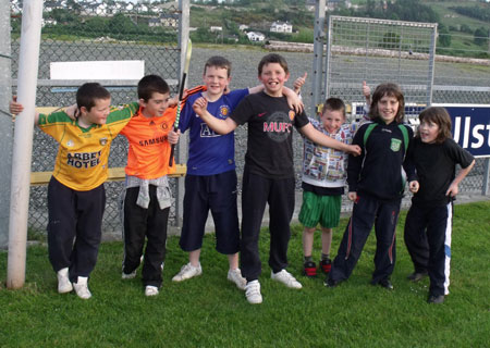 Action from the under 14 Donegal hurling championship final.