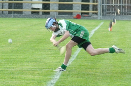 Action from the under 14 Donegal hurling championship final.