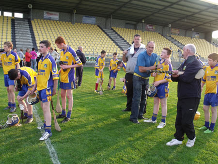 Action from the under 14 Donegal hurling championship final.