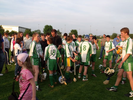 Action from the under 14 Donegal hurling championship final.