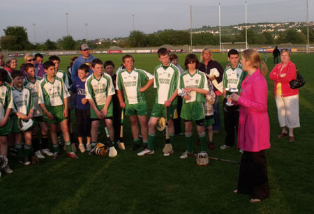 Action from the under 14 Donegal hurling championship final.