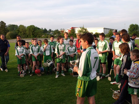 Action from the under 14 Donegal hurling championship final.