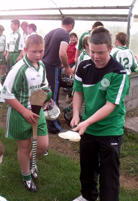 The Aodh Ruadh under 8 hurlers in Letterkenny.