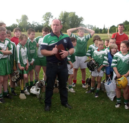 The Aodh Ruadh under 8 hurlers in Letterkenny.