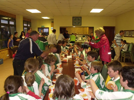 The Aodh Ruadh under 8 hurlers in Letterkenny.