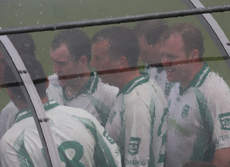 Action from the Junior B championship play-off against Glenfin.