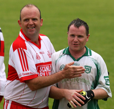 Action from the Junior B championship play-off against Glenfin.