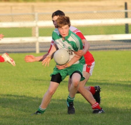 Action from the championship game between Aodh Ruadh and Dungloe.