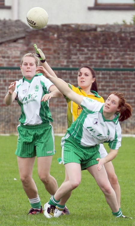 Aodh Ruadh in action against Naomh Columba in the Ladies league.