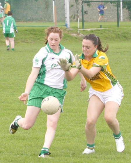 Aodh Ruadh in action against Naomh Columba in the Ladies league.