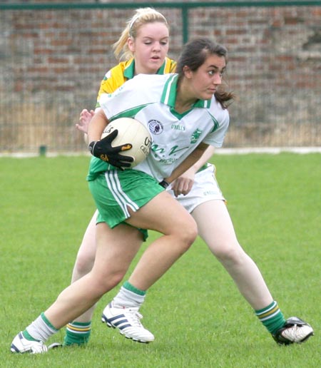 Aodh Ruadh in action against Naomh Columba in the Ladies league.