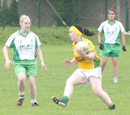 Aodh Ruadh in action against Naomh Columba in the Ladies league.