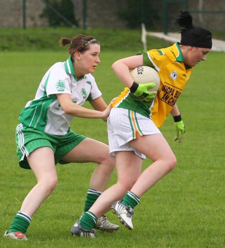 Aodh Ruadh in action against Naomh Columba in the Ladies league.