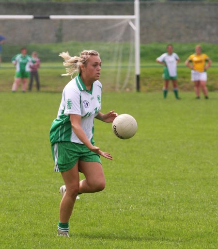 Aodh Ruadh in action against Naomh Columba in the Ladies league.
