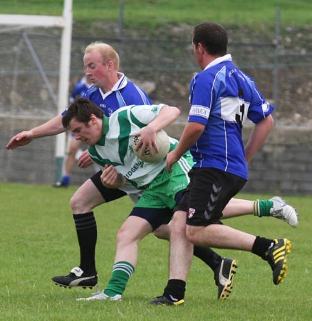Action from the senior reserve division two match against Fanad Gaels.