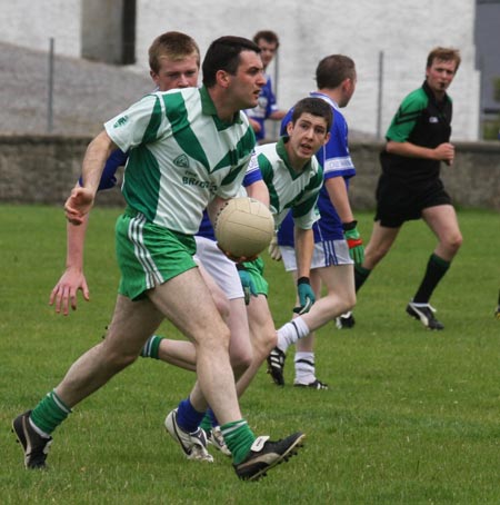 Action from the senior reserve division two match against Fanad Gaels.