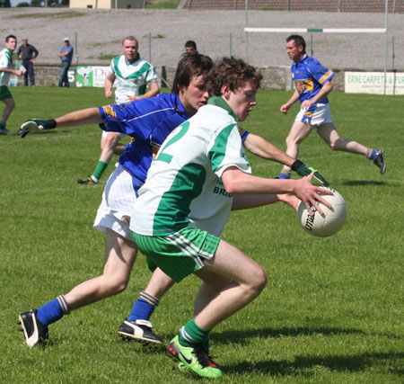 Action from the senior reserve division two match against Kilcar.