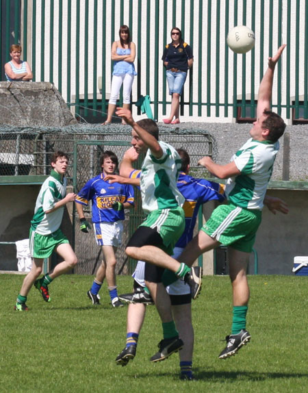 Action from the senior reserve division two match against Kilcar.