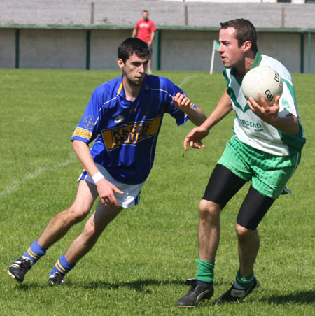 Action from the senior reserve division two match against Kilcar.