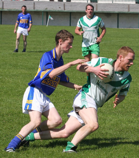 Action from the senior reserve division two match against Kilcar.