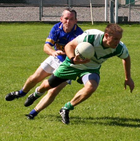 Action from the senior reserve division two match against Kilcar.