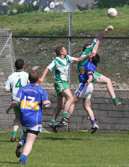 Action from the senior reserve division two match against Kilcar.