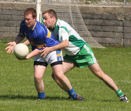 Action from the senior reserve division two match against Kilcar.