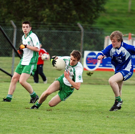 Action from the minor championship first round between Aodh Ruadh and Four Masters.