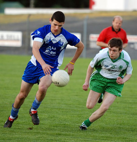 Action from the minor championship first round between Aodh Ruadh and Four Masters.