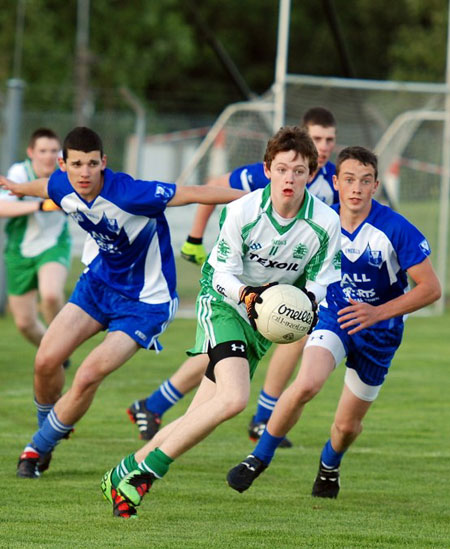 Action from the minor championship first round between Aodh Ruadh and Four Masters.