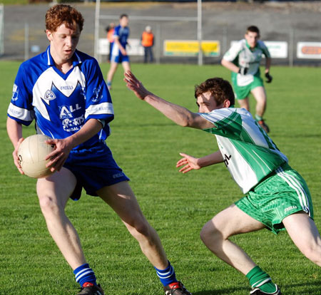 Action from the minor championship first round between Aodh Ruadh and Four Masters.