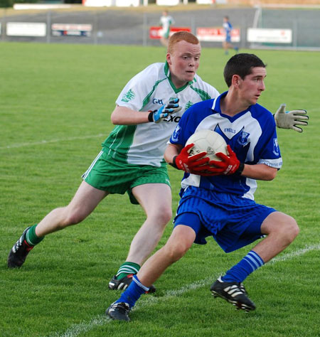 Action from the minor championship first round between Aodh Ruadh and Four Masters.
