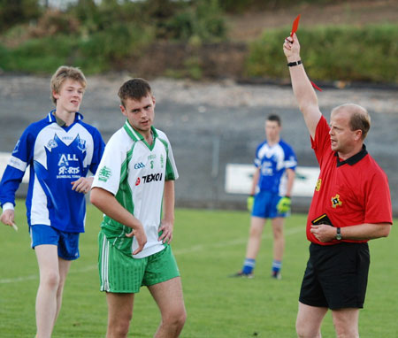 Action from the minor championship first round between Aodh Ruadh and Four Masters.