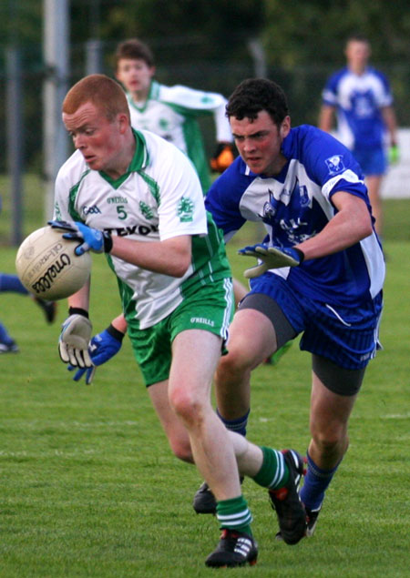 Action from the minor championship first round between Aodh Ruadh and Four Masters.