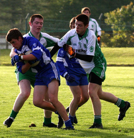 Action from the minor championship first round between Aodh Ruadh and Four Masters.