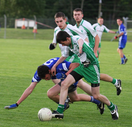 Action from the minor championship first round between Aodh Ruadh and Four Masters.