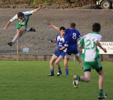 Action from the minor championship first round between Aodh Ruadh and Four Masters.