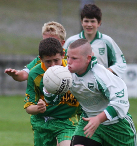 Action from the minor championship quarter-final between Aodh Ruadh and Four Masters.