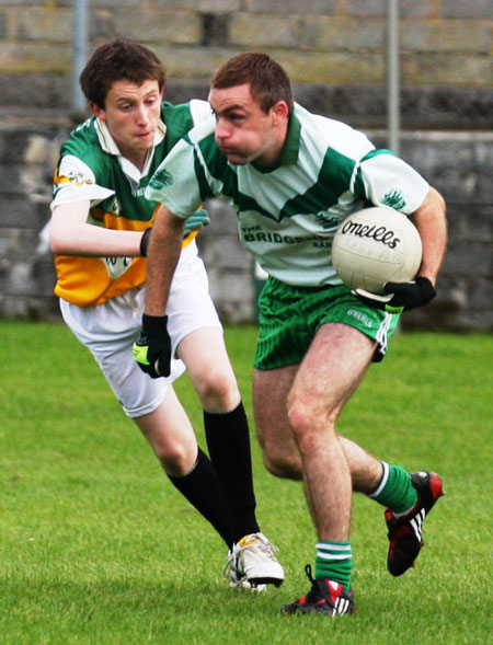 Action from the senior reserve division two match against Kilcar.