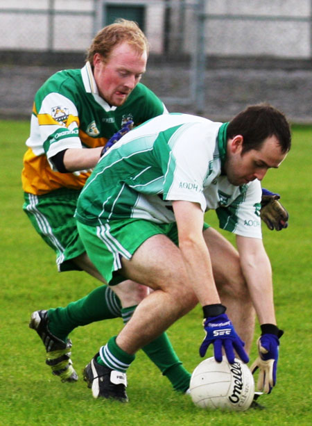 Action from the senior reserve division two match against Kilcar.