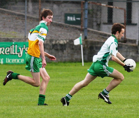 Action from the senior reserve division two match against Kilcar.