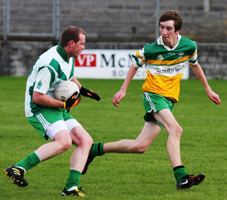 Action from the senior reserve division two match against Kilcar.