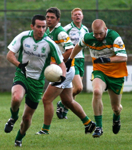 Action from the senior reserve division two match against Kilcar.