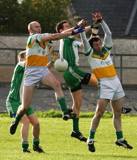 Action from the senior reserve division two match against Kilcar.